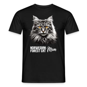 Norwegian Forest Cat Norwegische Waldkatze - Männer T-Shirt - Schwarz - Vorne - AI Model Male 178 light (178cm)
