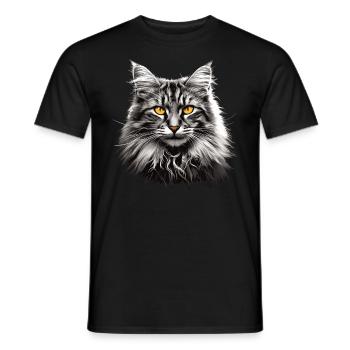 Norwegian Forest Cat Norwegische Waldkatze - Männer T-Shirt - Schwarz - Vorne - AI Model Male 178 light (178cm)