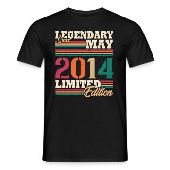 Vintage 2014 Mai Cadeau Anniversaire Rétro - T-shirt homme - noir - Devant - AI Model Male 178 light (178cm)