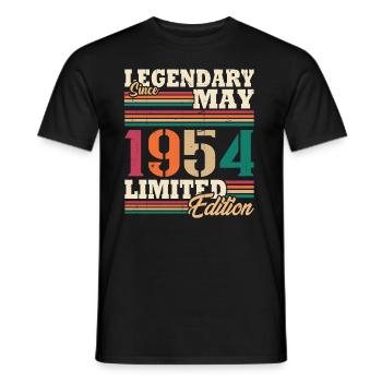 Vintage 1954 Mai Cadeau Anniversaire Rétro - T-shirt homme - noir - Devant - AI Model Male 178 light (178cm)