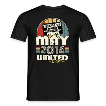 Mai 2014 Vintage Retro Geburtstagsgeschenk - Männer T-Shirt - Schwarz - Vorne - AI Model Male 178 light (178cm)