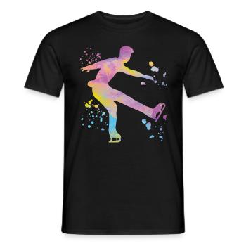 Eiskunstläufer Schlittschuhlaufen Eiskunstlauf - Männer T-Shirt - Schwarz - Vorne - AI Model Male 178 light (178cm)