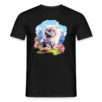 Persian Cat Perserkatze - Männer T-Shirt - Schwarz - Vorne - AI Model Male 178 light (178cm)