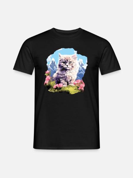 Persian Cat Perserkatze - Männer T-Shirt - Schwarz
