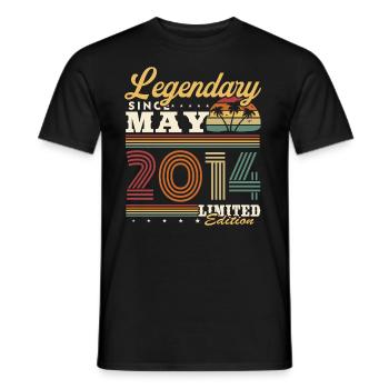 Legendär seit Mai 2014 Jahrgang Retro Geburtstag - Männer T-Shirt - Schwarz - Vorne - AI Model Male 178 light (178cm)