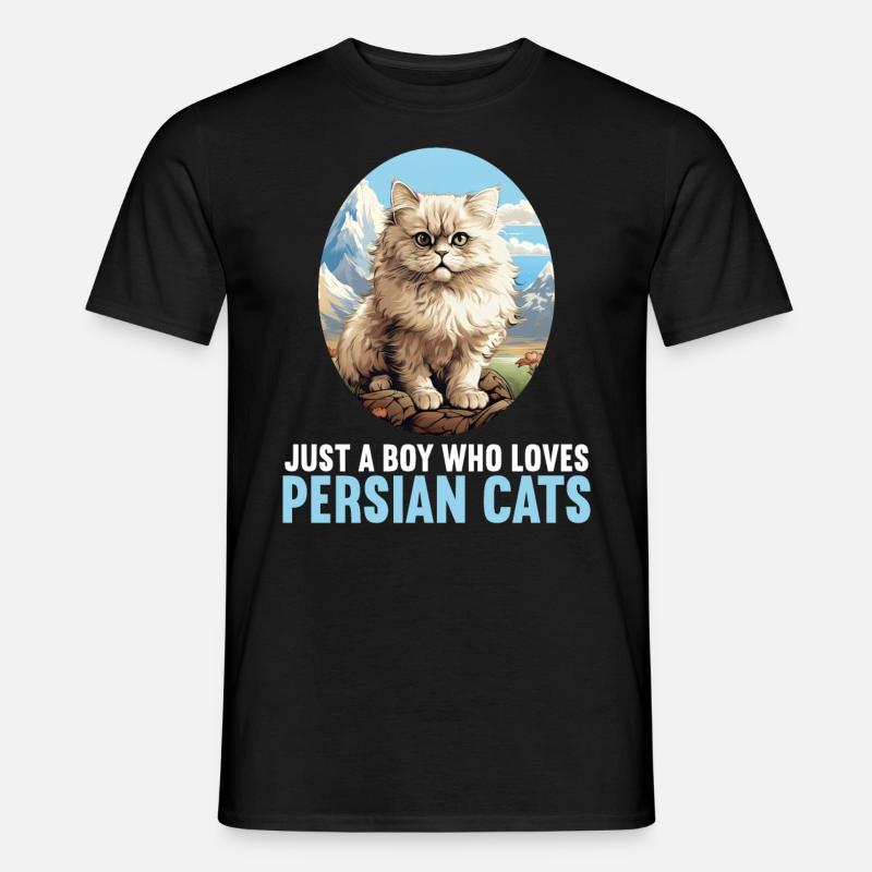 Persian Cat Perserkatze - Männer T-Shirt - Schwarz