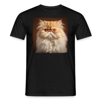 Persian Cat Perserkatze - Männer T-Shirt - Schwarz - Vorne - AI Model Male 178 light (178cm)
