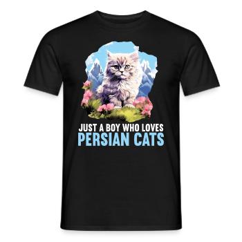 Persian Cat Perserkatze - Männer T-Shirt - Schwarz - Vorne - AI Model Male 178 light (178cm)