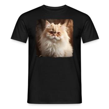Persian Cat Perserkatze - Männer T-Shirt - Schwarz - Vorne - AI Model Male 178 light (178cm)