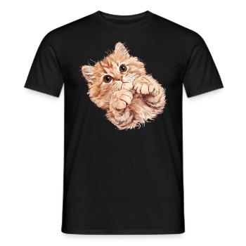 Ragamuffin Chaton Ragamuffin Chat - T-shirt homme - noir - Devant - AI Model Male 178 light (178cm)