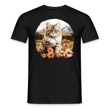 Ragamuffin Chaton Ragamuffin Chat - T-shirt homme - noir - Devant - AI Model Male 178 light (178cm)