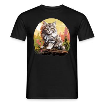 Ragamuffin Chaton Ragamuffin Chat - T-shirt homme - noir - Devant - AI Model Male 178 light (178cm)