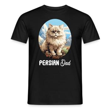 Persian Cat Perserkatze - Men's T-Shirt - black - Front - AI Model Male 178 light (178cm)