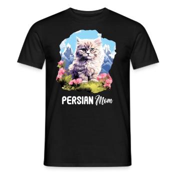 Persian Cat Perserkatze - Men's T-Shirt - black - Front - AI Model Male 178 light (178cm)
