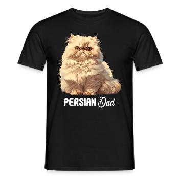 Persian Cat Perserkatze - Men's T-Shirt - black - Front - AI Model Male 178 light (178cm)