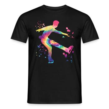 Eiskunstläufer Schlittschuhlaufen Eiskunstlauf - Männer T-Shirt - Schwarz - Vorne - AI Model Male 178 light (178cm)