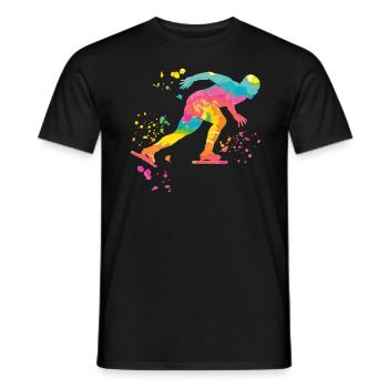 Speed skater Sportswoman Speed Skating - Men's T-Shirt - black - Front - AI Model Male 178 light (178cm)