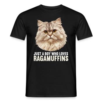 Ragamuffin Chaton Ragamuffin Chat - T-shirt homme - noir - Devant - AI Model Male 178 light (178cm)