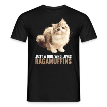 Ragamuffin Chaton Ragamuffin Chat - T-shirt homme - noir - Devant - AI Model Male 178 light (178cm)