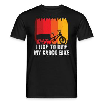 J’aime faire du vélo cargo Cargobike - T-shirt homme - noir - Devant - AI Model Male 178 light (178cm)