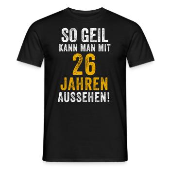 26e anniversaire homme femme 26 ans dire drôle - T-shirt homme - noir - Devant - AI Model Male 178 light (178cm)