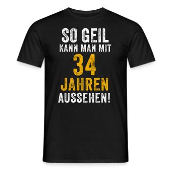 34e anniversaire homme femme 34 ans dire drôle - T-shirt homme - noir - Devant - AI Model Male 178 light (178cm)