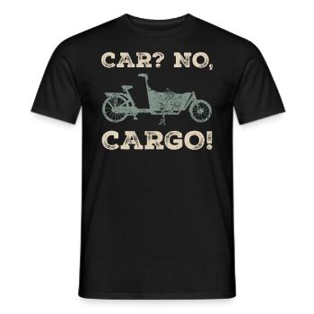 Car No Cargo Bicycle Cargobike - Men's T-Shirt - black - Front - AI Model Male 178 light (178cm)