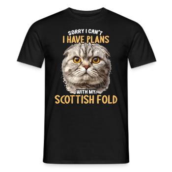 Scottish Fold Kätzchen Scottish Fold Katze - Männer T-Shirt - Schwarz - Vorne - AI Model Male 178 light (178cm)