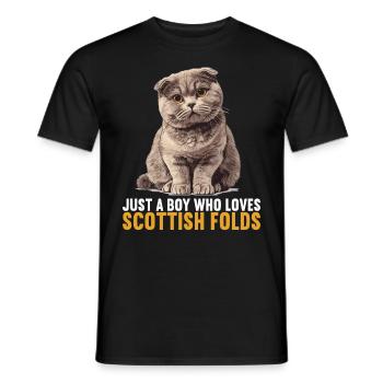 Scottish Fold Kätzchen Scottish Fold Katze - Männer T-Shirt - Schwarz - Vorne - AI Model Male 178 light (178cm)