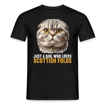 Scottish Fold Kätzchen Scottish Fold Katze - Männer T-Shirt - Schwarz - Vorne - AI Model Male 178 light (178cm)