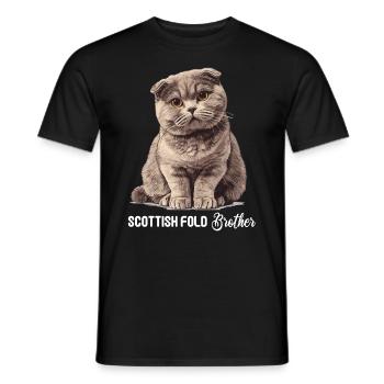 Scottish Fold Kitten Scottish Fold chat - T-shirt homme - noir - Devant - AI Model Male 178 light (178cm)