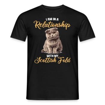 Scottish Fold Kätzchen Scottish Fold Katze - Männer T-Shirt - Schwarz - Vorne - AI Model Male 178 light (178cm)