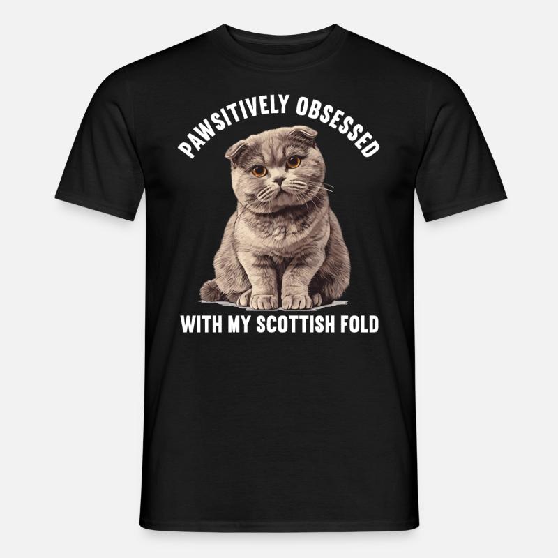 Scottish Fold Kätzchen Scottish Fold Katze - Männer T-Shirt - Schwarz