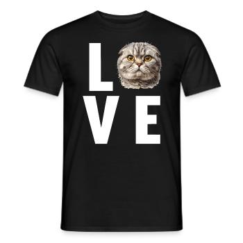 Scottish Fold Kätzchen Scottish Fold Katze - Männer T-Shirt - Schwarz - Vorne - AI Model Male 178 light (178cm)