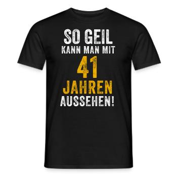 41st Birthday Man Wife 41 Years Saying Funny - Men's T-Shirt - black - Front - AI Model Male 178 light (178cm)