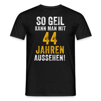 44. Geburtstag Mann Frau 44 Jahre Spruch Lustig - Männer T-Shirt - Schwarz - Vorne - AI Model Male 178 light (178cm)
