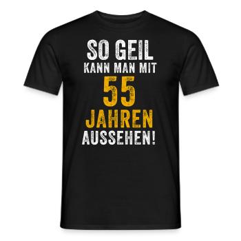 55e anniversaire homme femme 55 ans dire drôle - T-shirt homme - noir - Devant - AI Model Male 178 light (178cm)