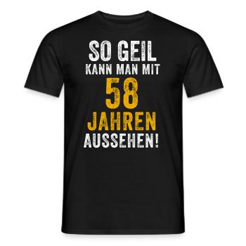 58th Birthday Man Wife 58 Years Saying Funny - Men's T-Shirt - black - Front - AI Model Male 178 light (178cm)