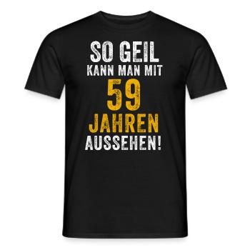 59e anniversaire homme femme 59 ans dire drôle - T-shirt homme - noir - Devant - AI Model Male 178 light (178cm)