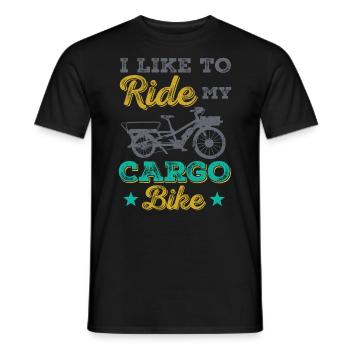 J’aime faire du vélo cargo Cargobike - T-shirt homme - noir - Devant - AI Model Male 178 light (178cm)