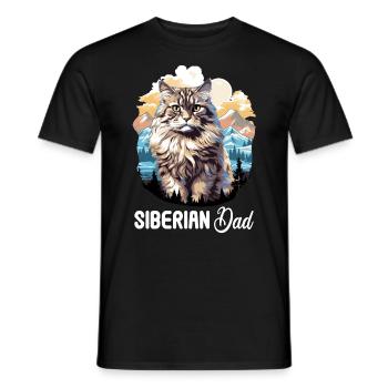 Siberian Cat Sibirische Katze - Männer T-Shirt - Schwarz - Vorne - AI Model Male 178 light (178cm)