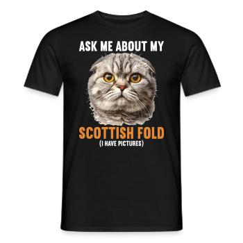 Scottish Fold Kätzchen Scottish Fold Katze - Männer T-Shirt - Schwarz - Vorne - AI Model Male 178 light (178cm)