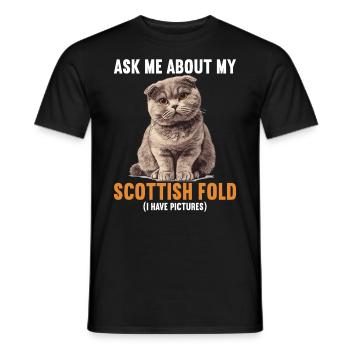 Scottish Fold Kätzchen Scottish Fold Katze - Männer T-Shirt - Schwarz - Vorne - AI Model Male 178 light (178cm)