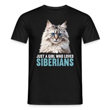 Siberian Cat Sibirische Katze - Männer T-Shirt - Schwarz - Vorne - AI Model Male 178 light (178cm)