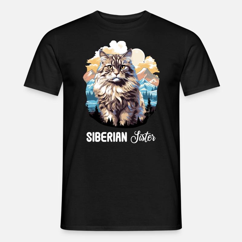 Chat Sibérien Sibirische Katze - T-shirt homme - noir