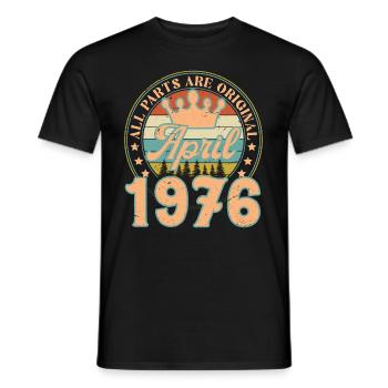 April 1976. April 1976 Birthday Gift April - Men's T-Shirt - black - Front - AI Model Male 178 light (178cm)