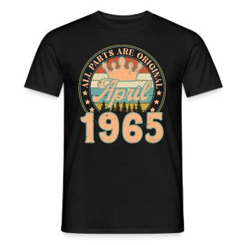 April 1965. April 1965 April Birthday Gift - Men's T-Shirt - black - Front - AI Model Male 178 light (178cm)