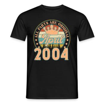 April 2004. Geburtstagsgeschenk April 2004 April - Männer T-Shirt - Schwarz - Vorne - AI Model Male 178 light (178cm)
