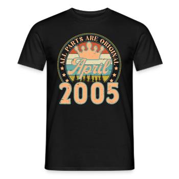 Avril 2005. Cadeau d’anniversaire avril 2005 April - T-shirt homme - noir - Devant - AI Model Male 178 light (178cm)