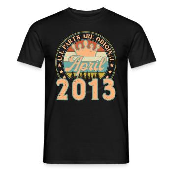 April 2013. Geburtstagsgeschenk April 2013 April - Männer T-Shirt - Schwarz - Vorne - AI Model Male 178 light (178cm)